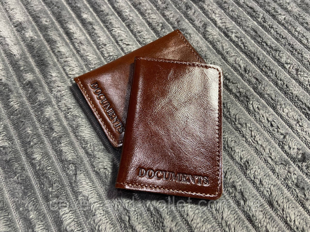 Обкладинка для ID-паспорта та авто документів з натуральної шкіри коричнева ST Leather Київ - фото 2