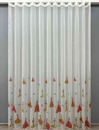 Тюль VR-Textil 1936т Шифон с принтом Молочный с разноцветным 300х270 см (42-0905) Киев