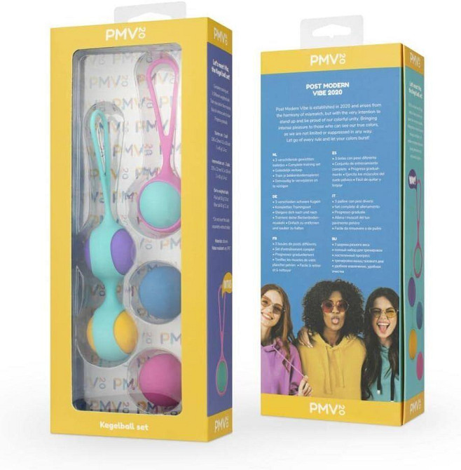 Набір вагінальних кульок PMV20: Vita – Kegel Ball Set, маса 40, 50, 60 г, два тримачі Sex Aura Київ - фото 6