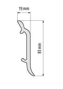 Плинтус под покраску из дюрополимера Элегант LPC - 16 (2.44м.п.) 83х19мм Днепр