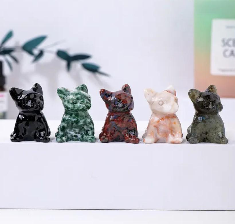 Статуетка собаки із натурального каменю червоного обсидіану 30*20 мм. Фігурка бульдога червоний обси Київ - фото 2