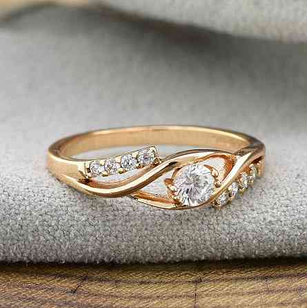 Кольцо 21 размер Xuping, (ширина 6мм, вес 1.8г), позолота 18К Киев