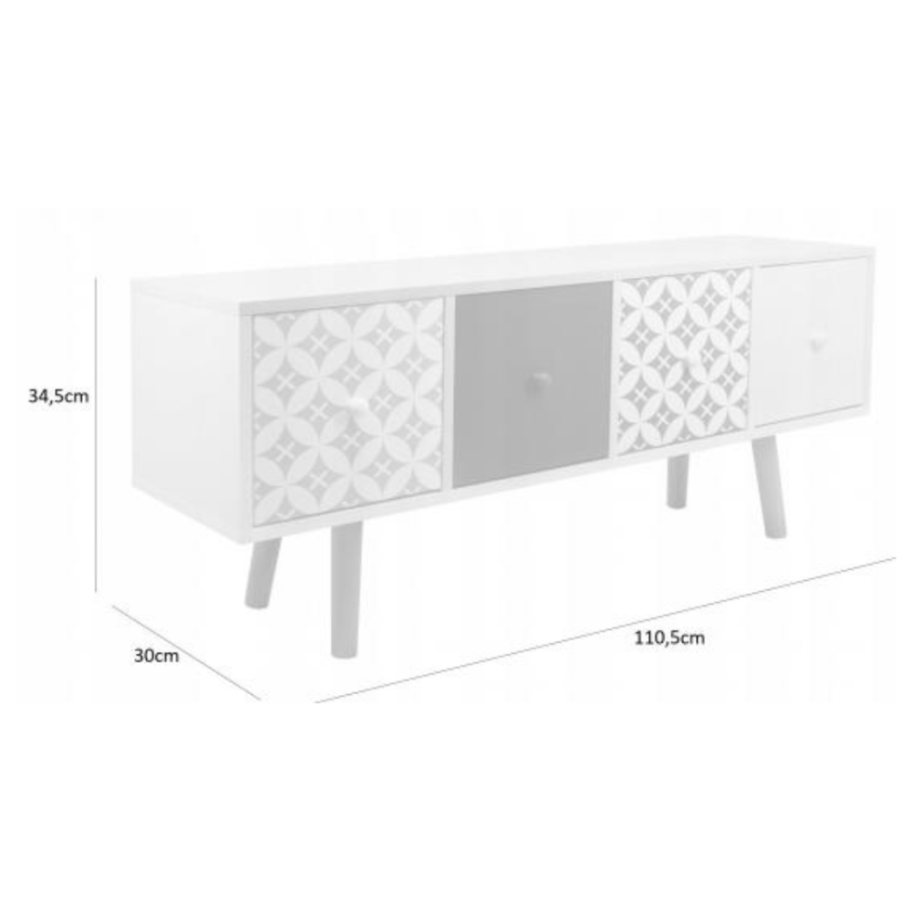 Комод Chomik RETRO з висувними шухлядами білий Київ - фото 9