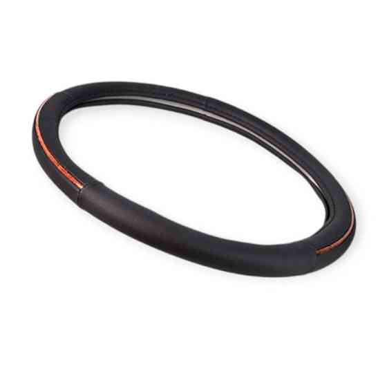 Чохол m екошкіри (37 - 39 см) чорний перфорований, 2 канти під дерево керма Мукачево