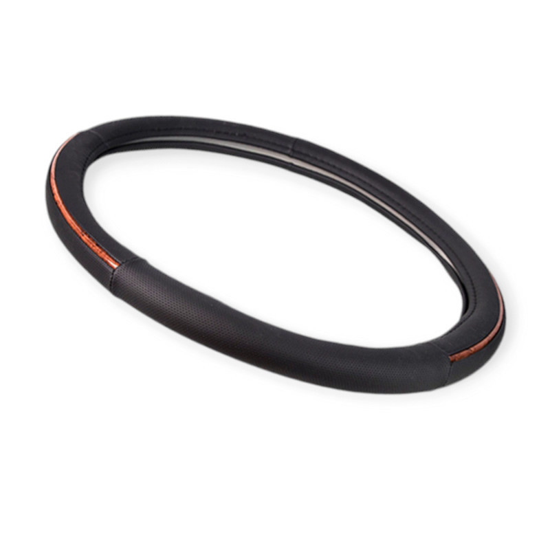 Чохол m екошкіри (37 - 39 см) чорний перфорований, 2 канти під дерево керма Мукачево - фото 1