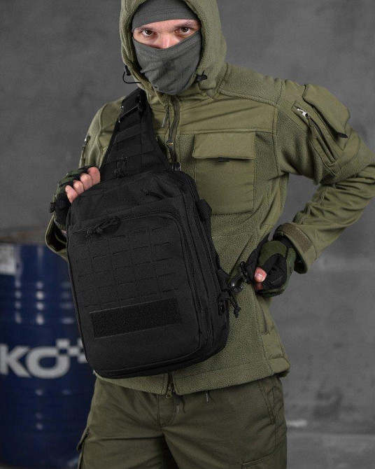 Сумка-слінг тактична з однією лямкою SILVER KNIGHT 8 л black ВТ6396 Одеса - фото 1