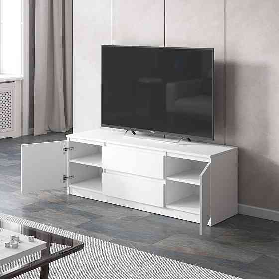 Тумба под телевизор VAYS, для гостиной, современная, 2 выдвижных ящика и две двери, без ручек R-28 Венге Темный Львов