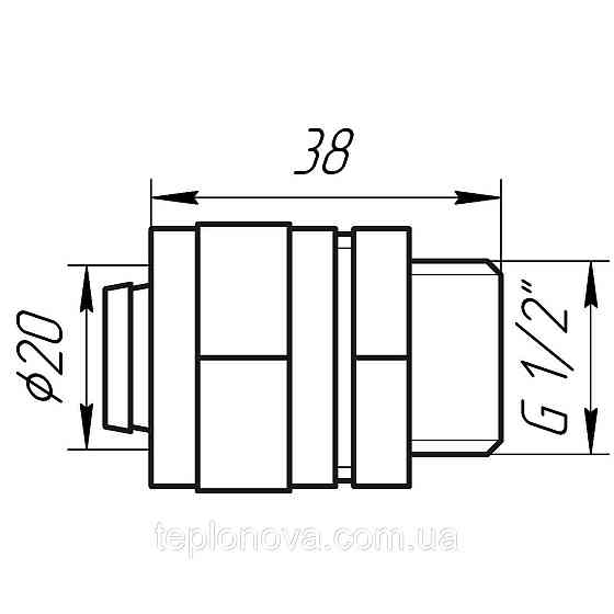 Муфта с наружной резьбой APE 701 L 1/2″х20 ITALY Черновцы