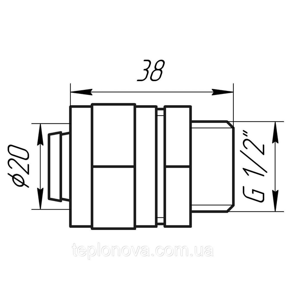 Муфта з зовнішньою різьбою APE 701 L 1/2″х20 ITALY Чернівці - фото 6