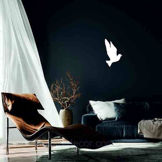 Декоративное настенное Панно «Птичка» Декор на стену(цена за 1шт) 20*12 см, Белый Киев