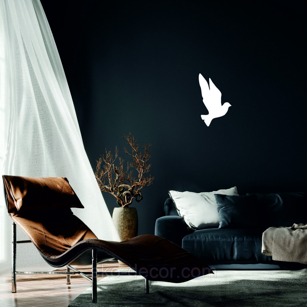 Декоративное настенное Панно «Птичка» Декор на стену(цена за 1шт) 20*12 см, Белый Киев - изображение 1