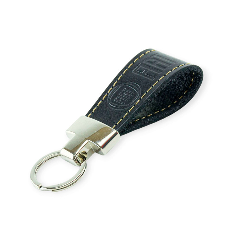Брелок автомобіль Фіат шкіряний тиснений чорний, прострочений, метал. затискач Мукачево - фото 1