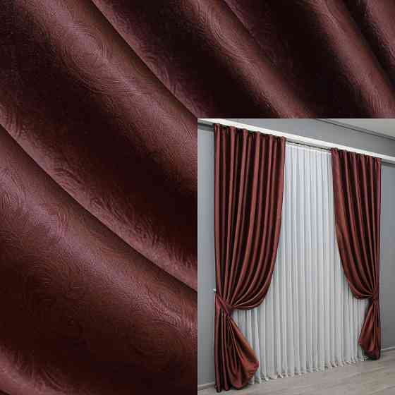 Комплект готовых штор VR-Textil Софт № 1444ш 135х270 см 2 шт Бордовый (39-015) Киев