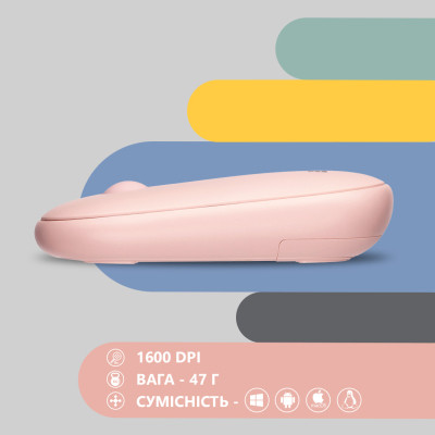 Мишка 2E MF300 Silent Wireless/Bluetooth Mallow Pink (2E-MF300WPN) Вінниця - фото 6