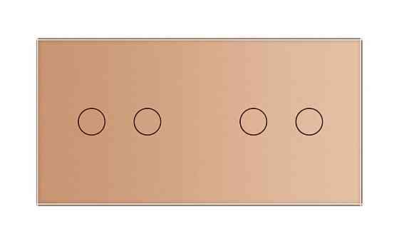 Сенсорний вимикач 4 сенсора (2-2) Livolo золото скло (VL-C702/C702-13) Коломыя