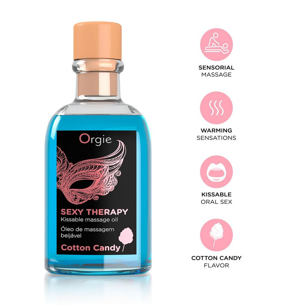Набір для масажу Orgie – Sexy Therapy Cotton Candy (100 мл), їстівна розігрівальна олія + пір’їнка Sex Aura Київ - фото 3