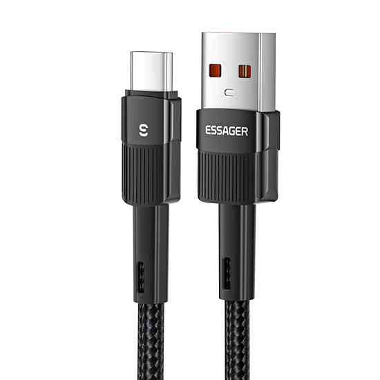 Кабель USB Type-C 80Вт 7А швидка зарядка 1м чорний ESSAGER EXCT-XC01 Київ