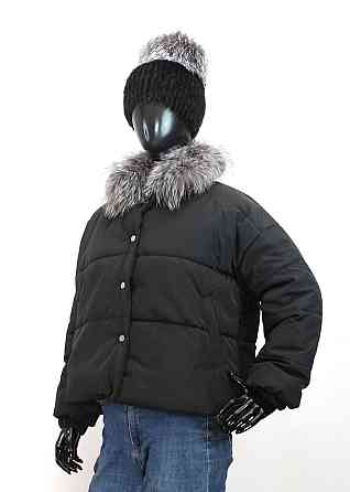 Демисезонная женская куртка з меховым воротним Черный 42 Харьков