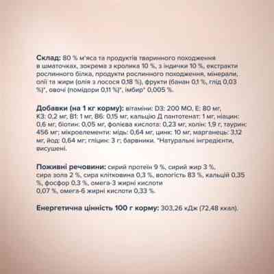 Влажный корм для кошек Club 4 Paws Selection Плюс Кусочки с кроликом и индейкой в соусе 80 г (4820215368001) Винница