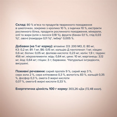 Влажный корм для кошек Club 4 Paws Selection Плюс Кусочки с кроликом и индейкой в соусе 80 г (4820215368001) Винница - изображение 3