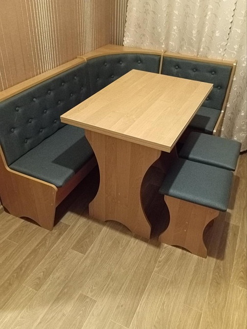 Сімейний м'який кухонний куточок 114 см х 154 см - Вільха (Куток+стіл+2 табуретки) Львів - фото 6