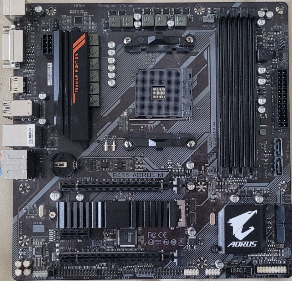 Материнська Плата Gigabyte B450 AORUS m для сокета ам4 Київ - фото 1