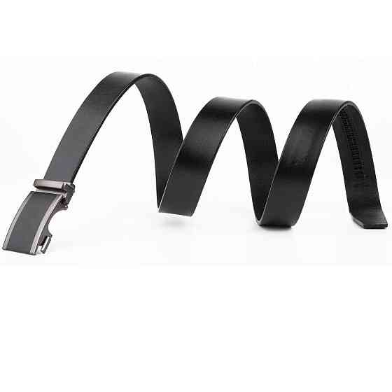 Ремінь чоловічий c затемненою пряжкою і чорною вставкою Vintage 20284 Чорний Київ