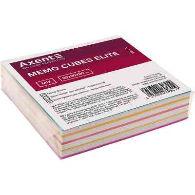 Бумага для заметок Axent непроклеенный Elite Mix 90х90х20мм (8014-A) Винница