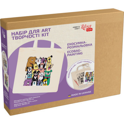 Набір для творчості Rosa Talent екосумка-розмальовка, Dogs 38х42см (4823098538400) Вінниця - фото 2