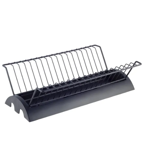 Сушарка для посуду 41,5*25,5*11,5см з піддоном хромована сталь чорний 0769C KAMILLE Житомир - изображение 3