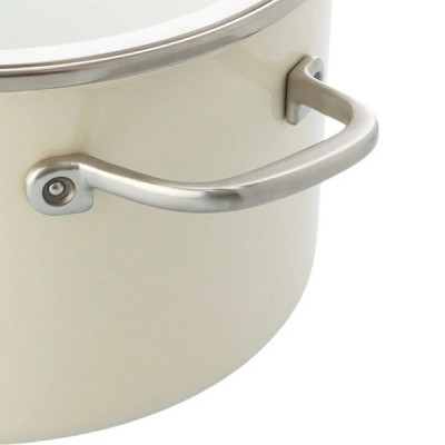 Кастрюля KitchenAid Steel Core 24 см 6 л мигдалевий крем (CC003269-001) Винница - изображение 5