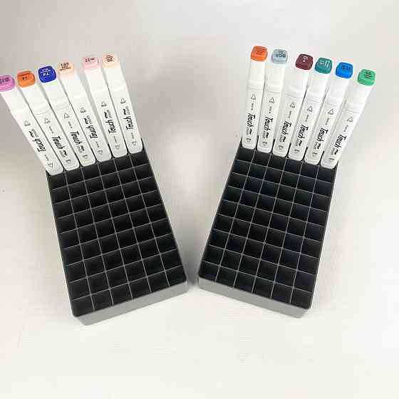 Подставка для маркеров органайзер для канцелярских принадлежностей на 120 ячеек Черная Каменец-Подольский