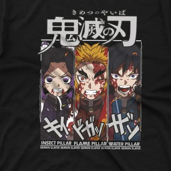 Футболка для підлітка хлопчика з принтом Клинок, рассекающий демонов Столпы 3 Розмір 160 Anime10364 Дніпро
