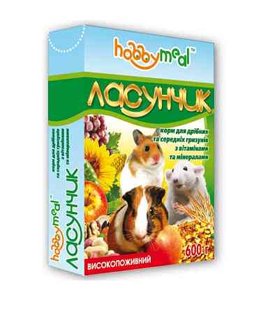 Корм Хобби Мил Ласунчик Медиум для мелких и средних грызунов 600 г, O.L.KAR Винница
