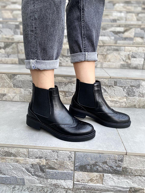 Черевики жіночі Milanti чорні натуральна шкіра весна-осінь висота 12см розмір 38 (3144) Коломыя - изображение 8