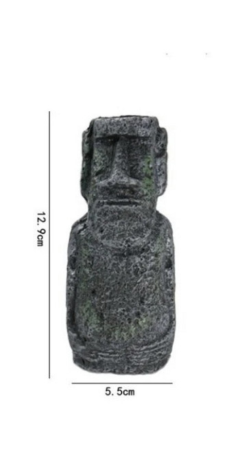 Декор для акваріума "Статуя острова Пасхи" - розмір 12*5*5 см сірийсмола акваріумний декор Київ - фото 9