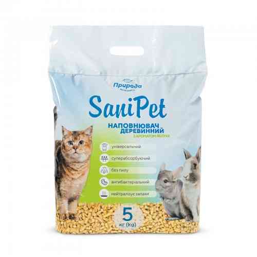 Наполнитель Природа Sani Pet Яблоко гигиеническое для кошачьих туалетов древесное 5 кг Киев
