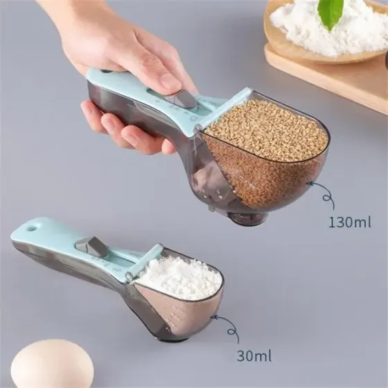 Регулируемые пластиковые мерные ложки 2 штуки Adjustable measuring spoon Коломия