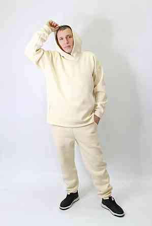 Чоловічий спортивний теплий костюм на флісі Молочний 54 Харків