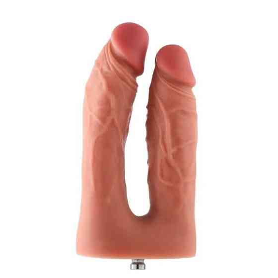 Подвійний фалоімітатор для секс-машин Hismith Silicone Double Penetrator Dildo, система KlicLok Sex Aura Київ