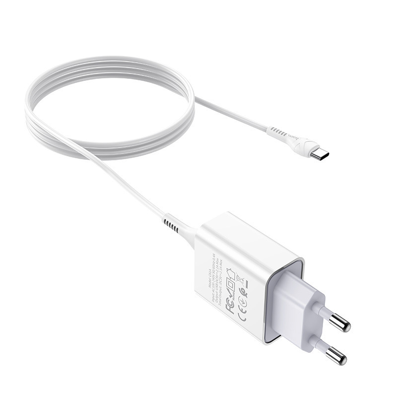 Мережевий зарядний пристрій з кабелем HOCO C81A Asombroso single port charger set(Type-C) White Одеса - фото 6