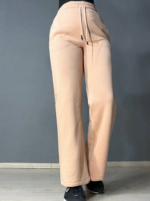 Штаны женские OLIVIA 2236 спортивные кюлоты укороченные на флисе бежевые, бежевый, L Киев - изображение 16