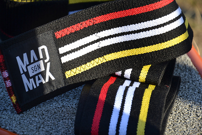 Бинти на коліна MadMax MFA-292 Knee Wraps Black Каменское - изображение 7