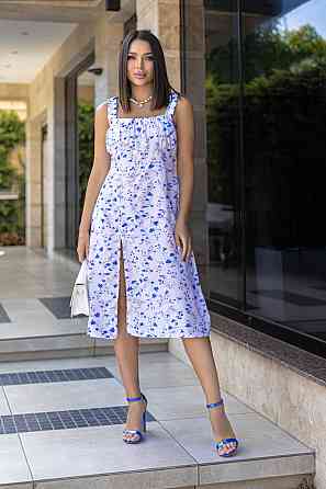 Літня жіноча сукня міді "Bella" | Батал Білий, 50-52 Київ