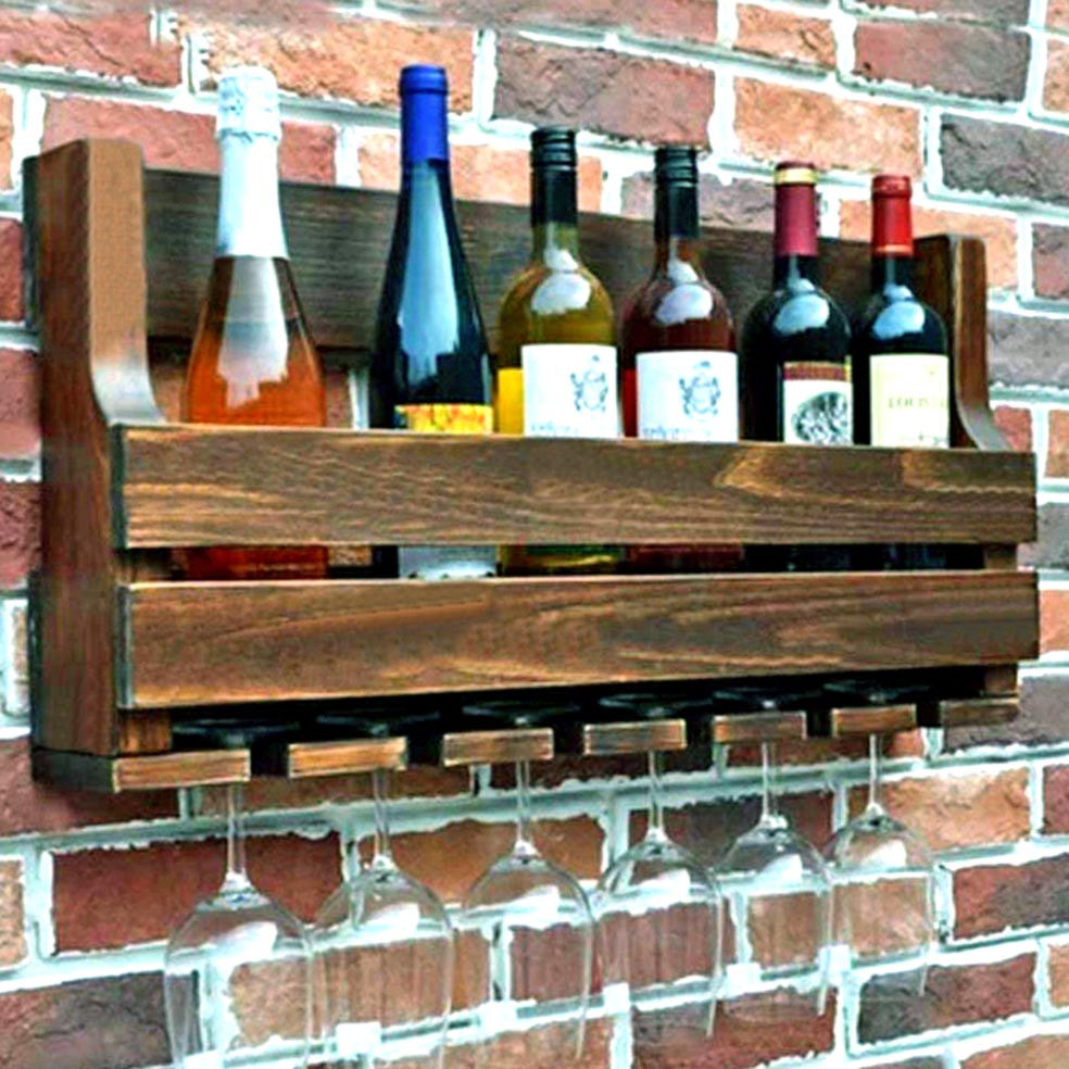 Настенная винная полка 