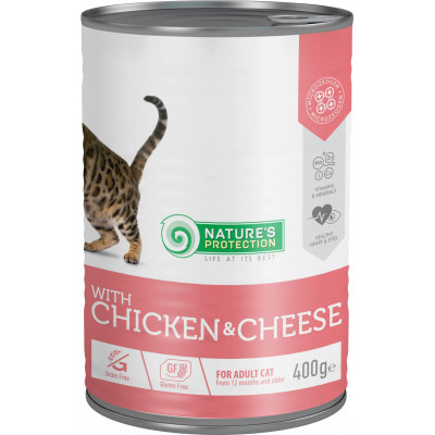 Консерви для котів Nature&apos;s Protection Adult Chicken &amp; Cheese 400 г (KIK45608) Вінниця - фото 1