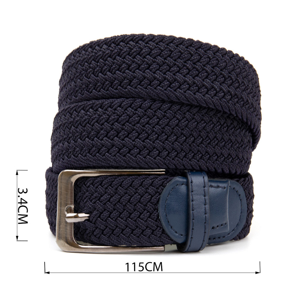 Текстильний чоловічий ремінь класика Vintage 20526 Темно-синій Київ - фото 3