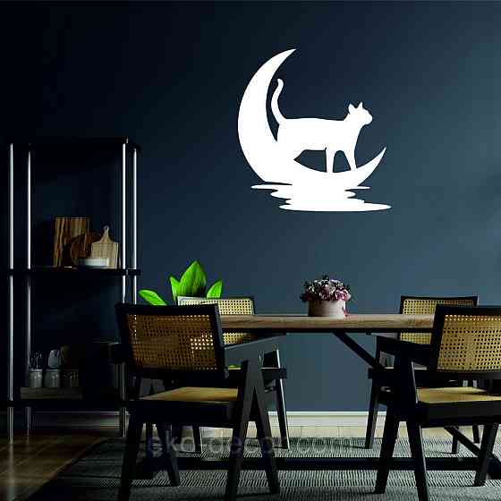 Декоративное настенное 3D Панно «Кот» Декор на стену с объемом 70*66 см, Белый Киев