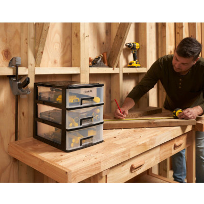 Ящик для інструментів Stanley вертикальний з 3-ма висувними відділеннями, пластмасовий, 341x251x320 мм (STST40712-1) Вінниця - фото 3