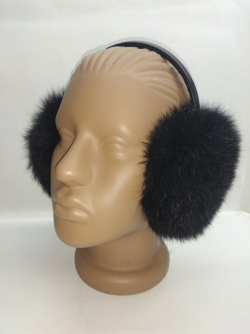 Хутряні навушники дитячі з кролика Чорний Харків - фото 6